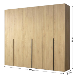 Mondo 6 usi Stejar 3 Dulap Lara Mondo 6 Usi Stejar cu Manere Negre