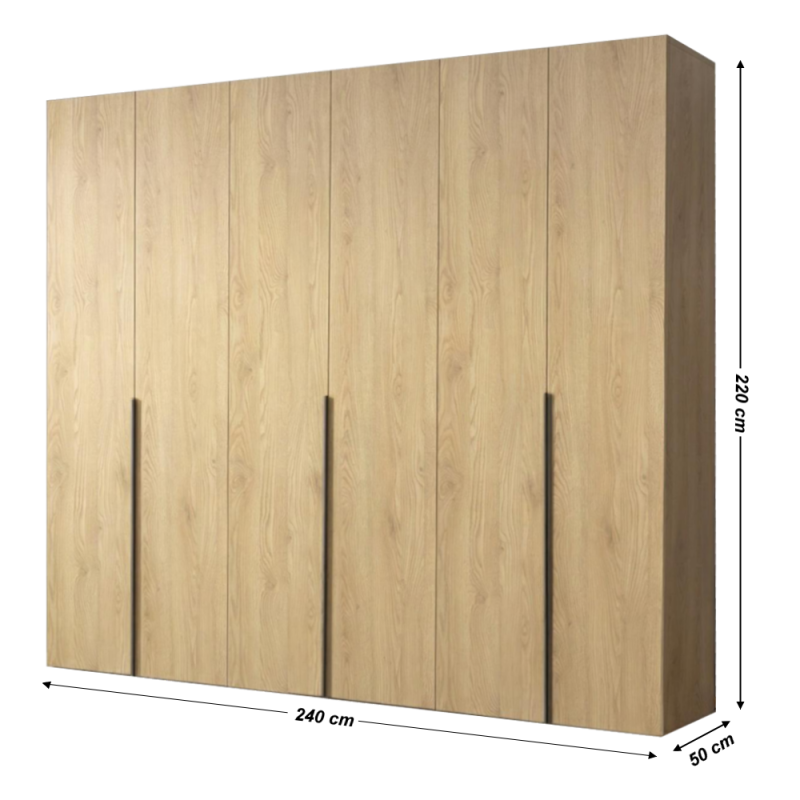 Mondo 6 usi Stejar 3 Dulap Lara Mondo 6 Usi Stejar cu Manere Negre